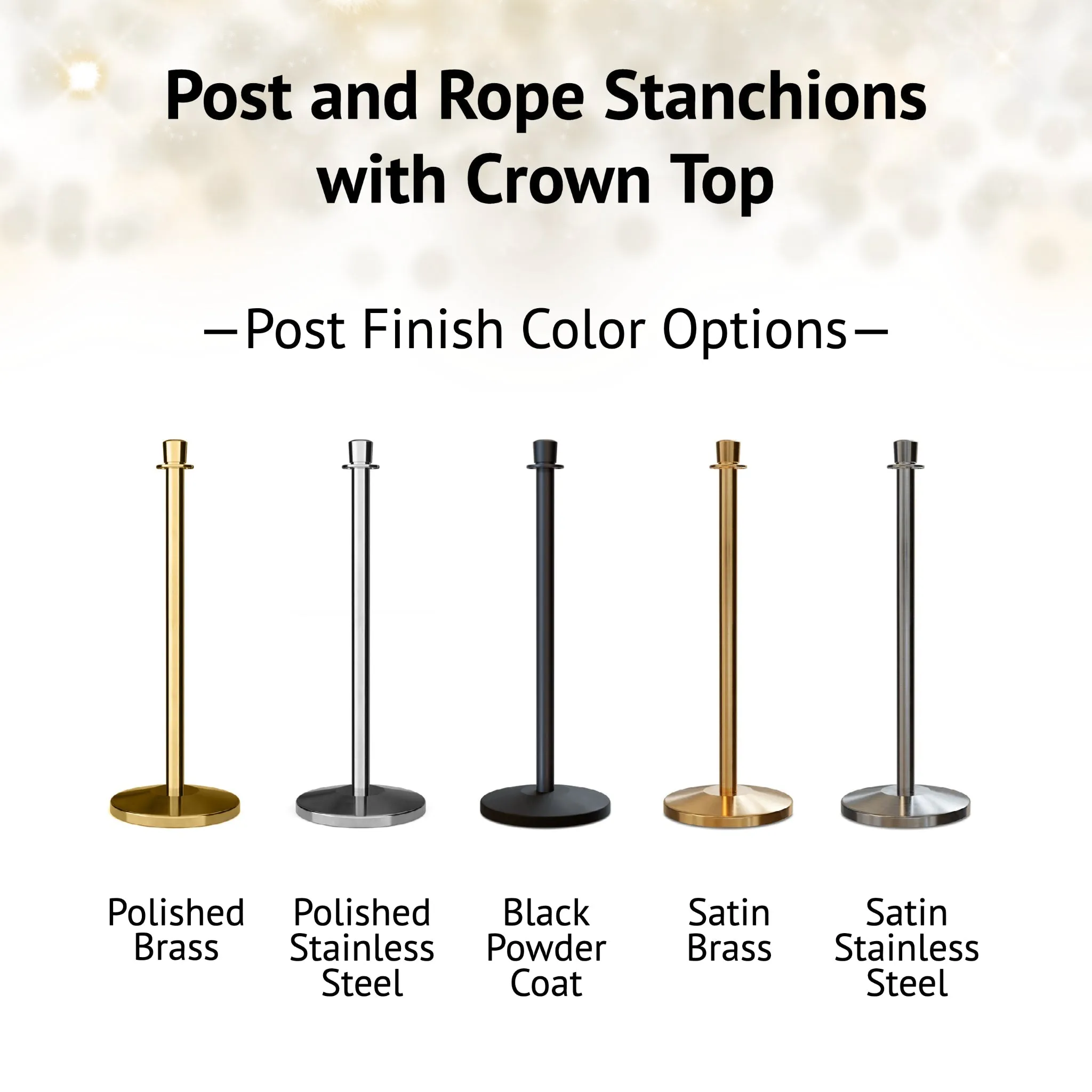 Crown Top Dual Rope Stanchion with Sloped Base - Montour Line CLineD