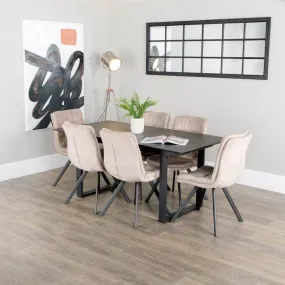 Cuba Table & 6 Aspen Taupe Dining Chairs