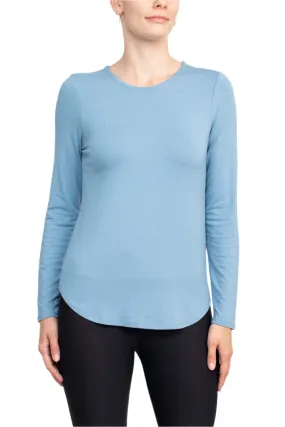 Cupio Crew Neck Long Sleeve Solid Knit Top