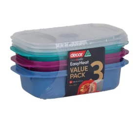Décor Microsafe Jewel Oblong, 3 x 900ml