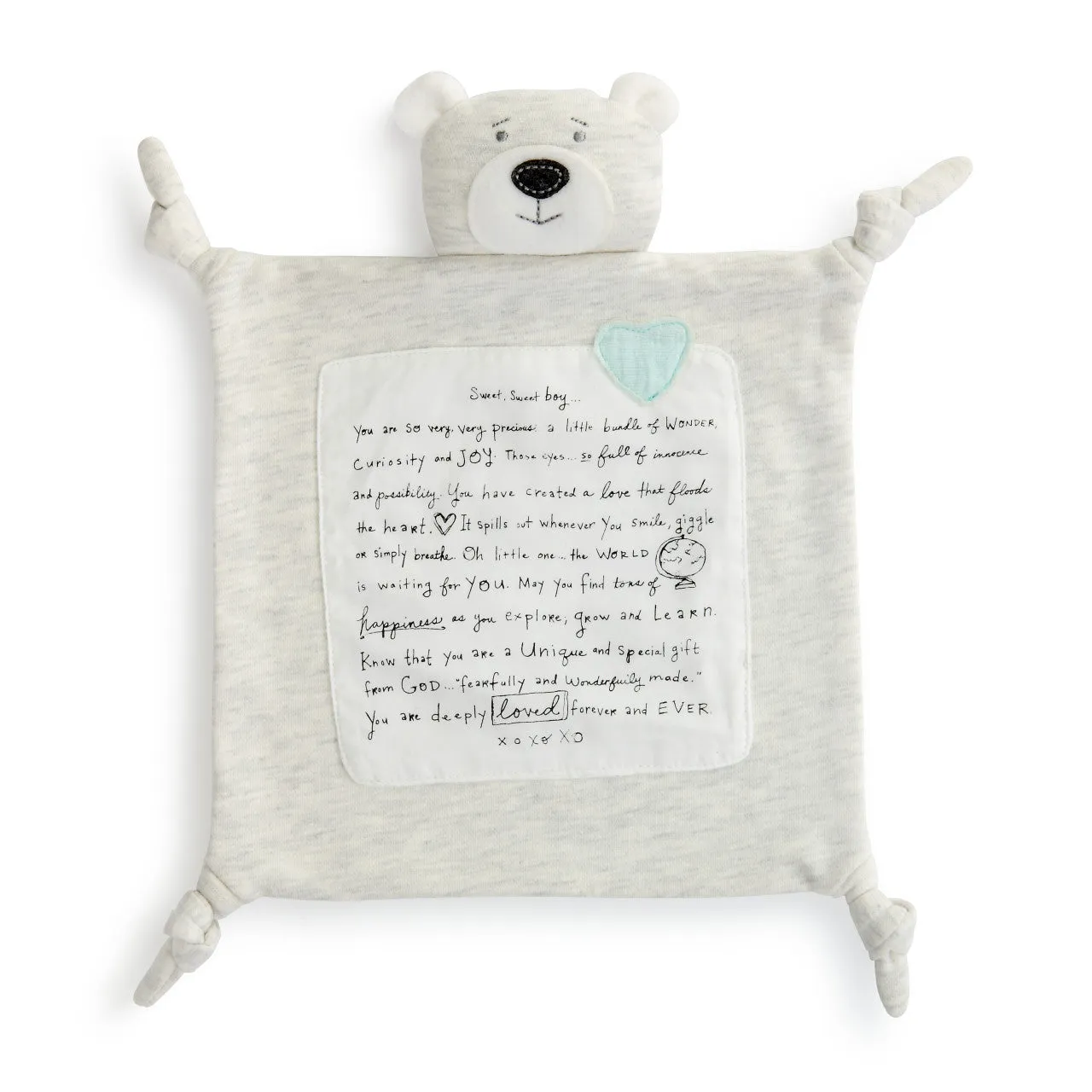 Demdaco Sweet Boy Bear Blankie