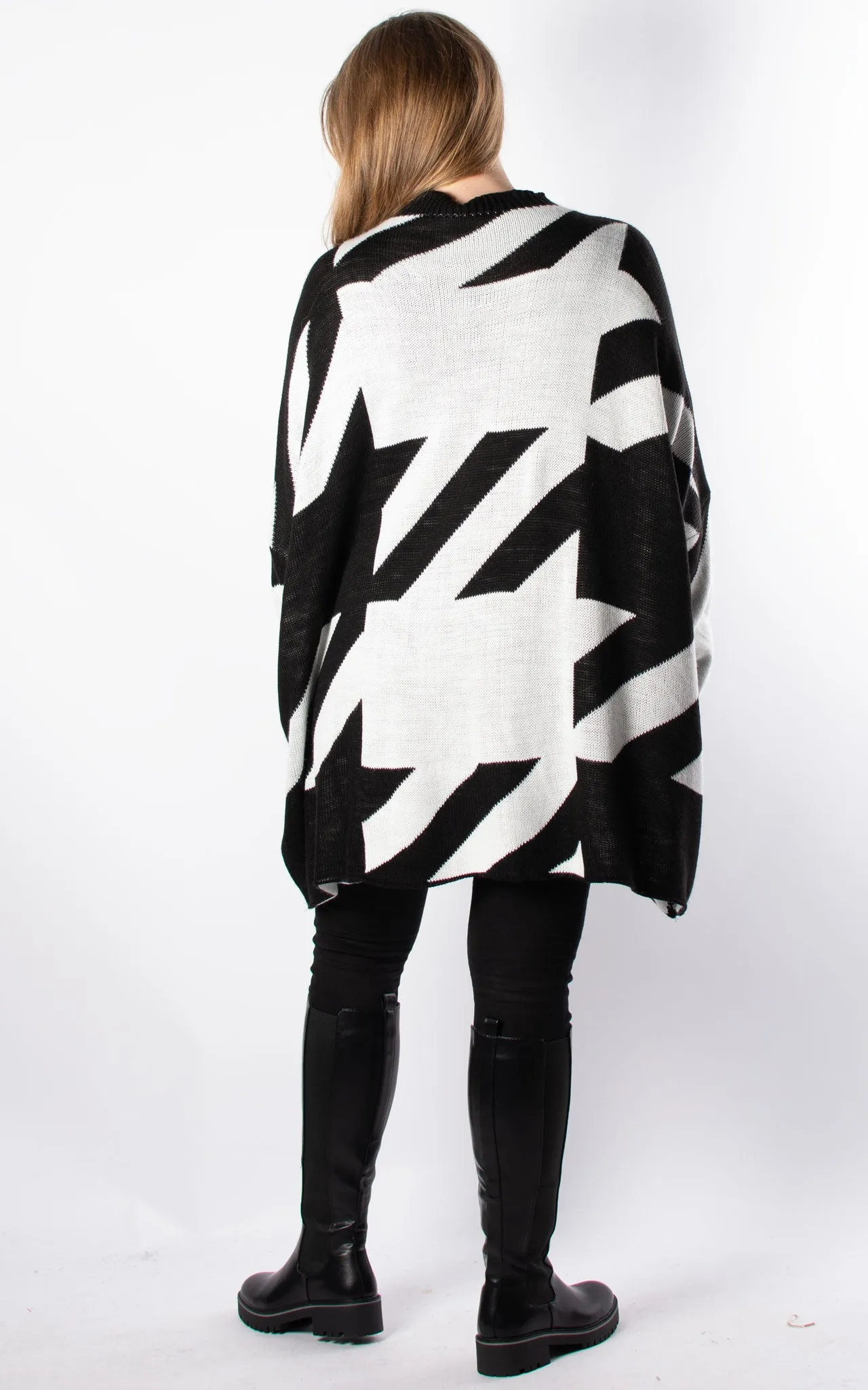 Dogtooth Knit Jumper | Black