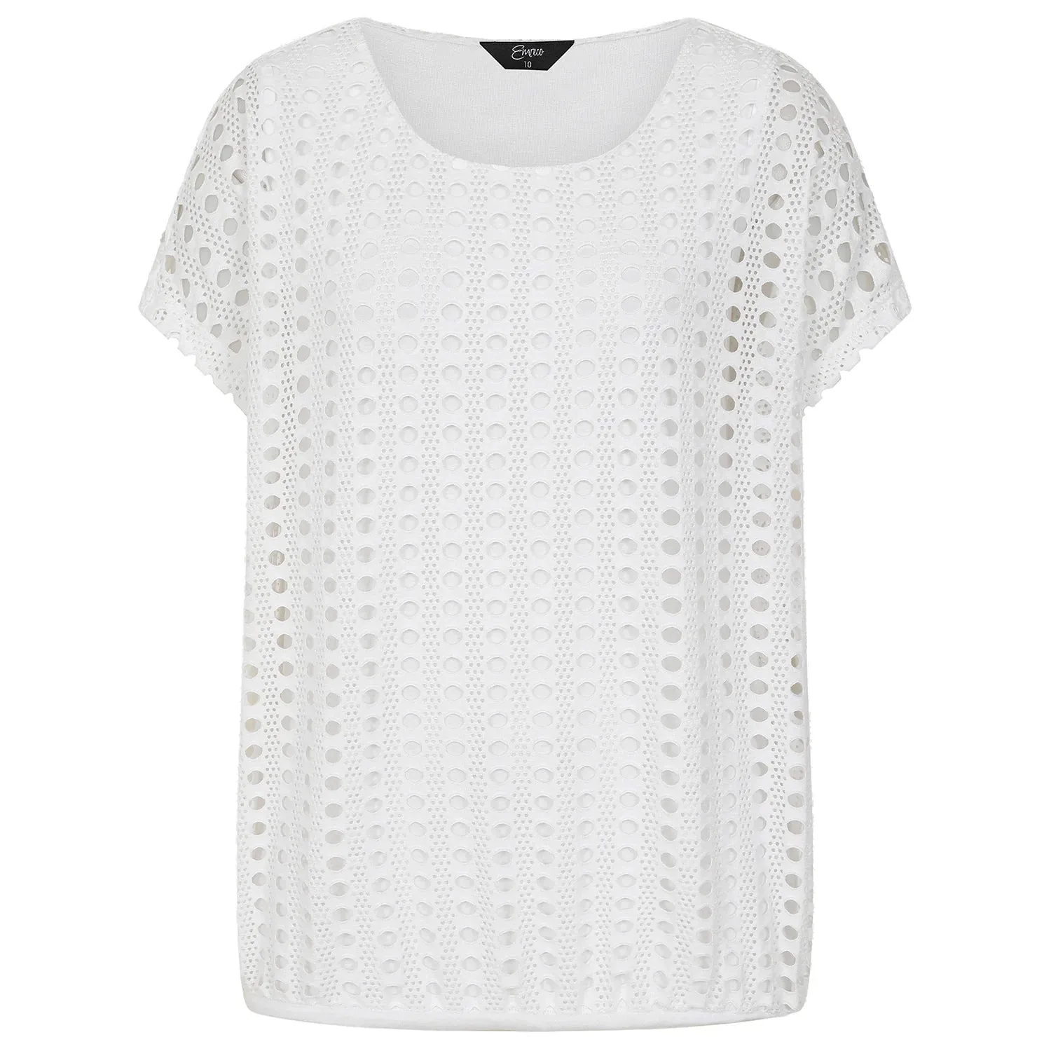 EMRECO Ivory Lace Jersey Knit Top