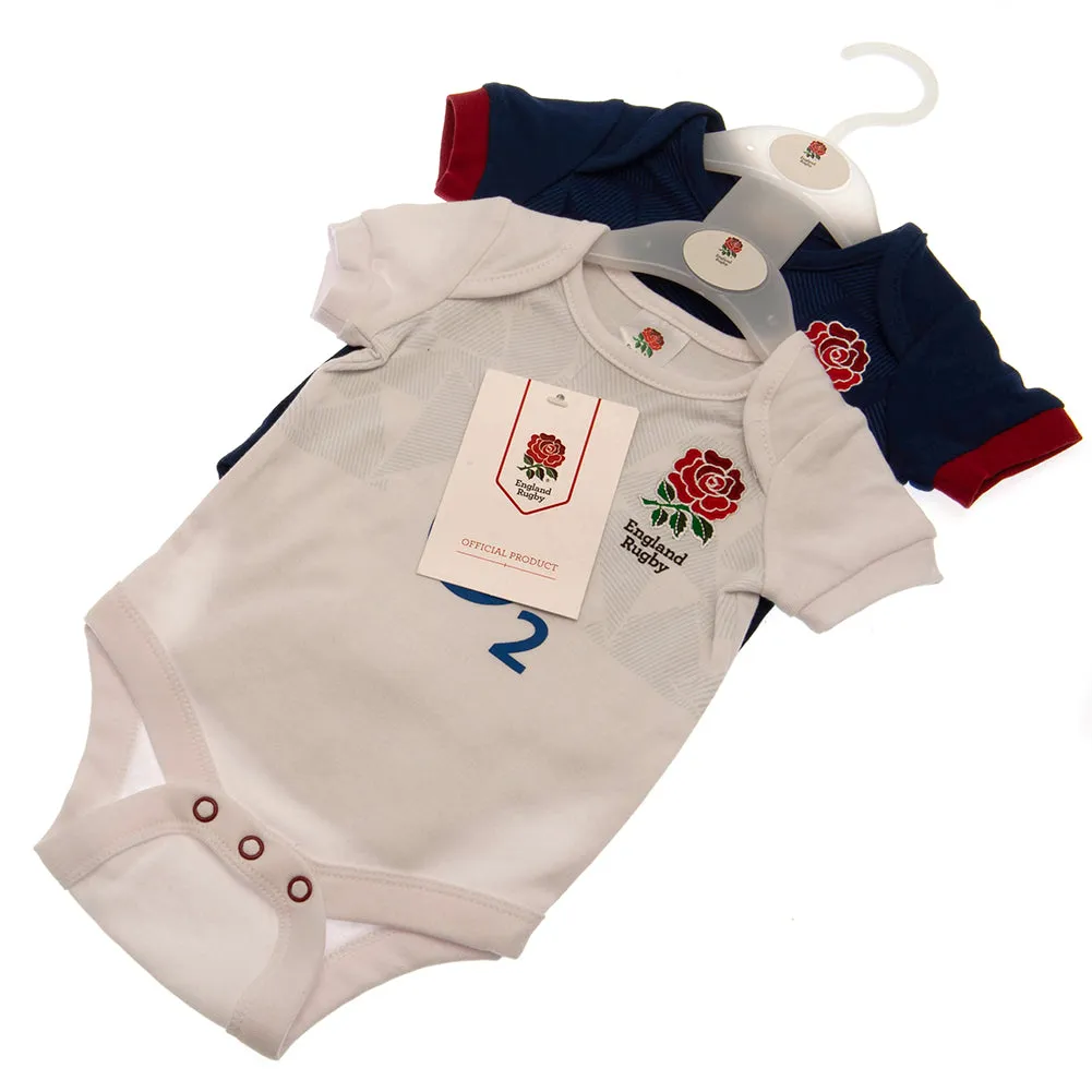 England RFU 2 Pack Bodysuit for 0-3 Months
