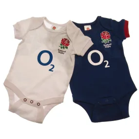 England RFU 2 Pack Bodysuit for 0-3 Months