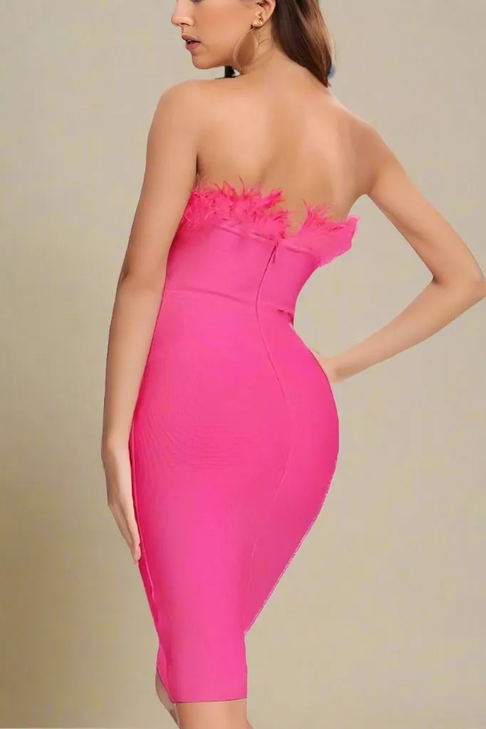 Erin Bandage Dress - Hot Pink