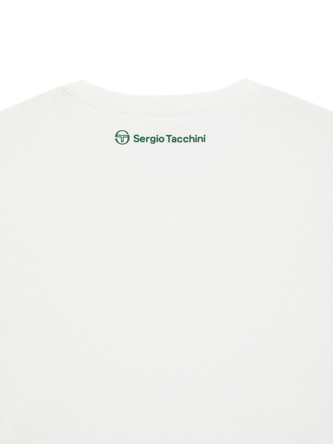 Flag Tech Knit Crewneck Sweatshirt- Off White