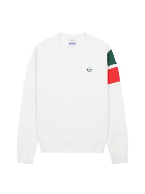Flag Tech Knit Crewneck Sweatshirt- Off White
