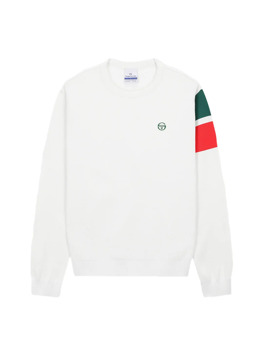 Flag Tech Knit Crewneck Sweatshirt- Off White