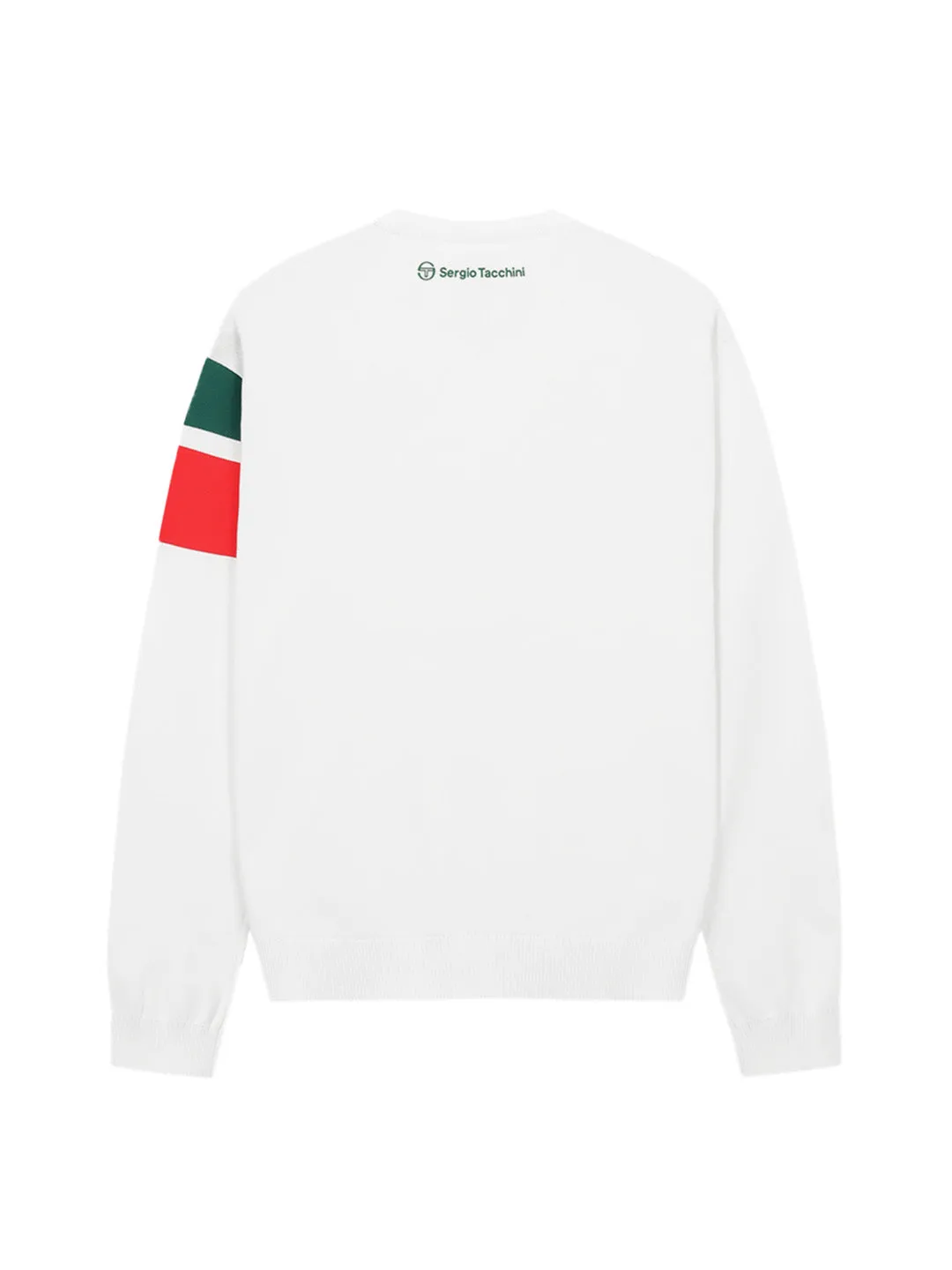 Flag Tech Knit Crewneck Sweatshirt- Off White