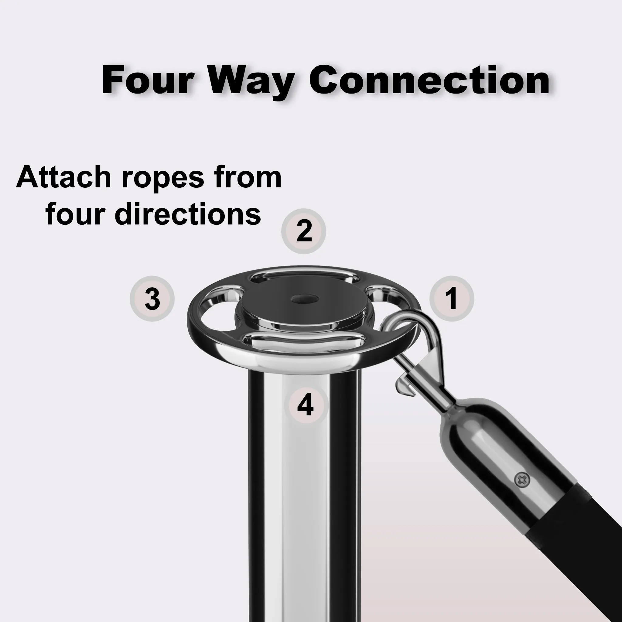 Flat Top Dual Rope Stanchion with Sloped Base - Montour Line CLineD
