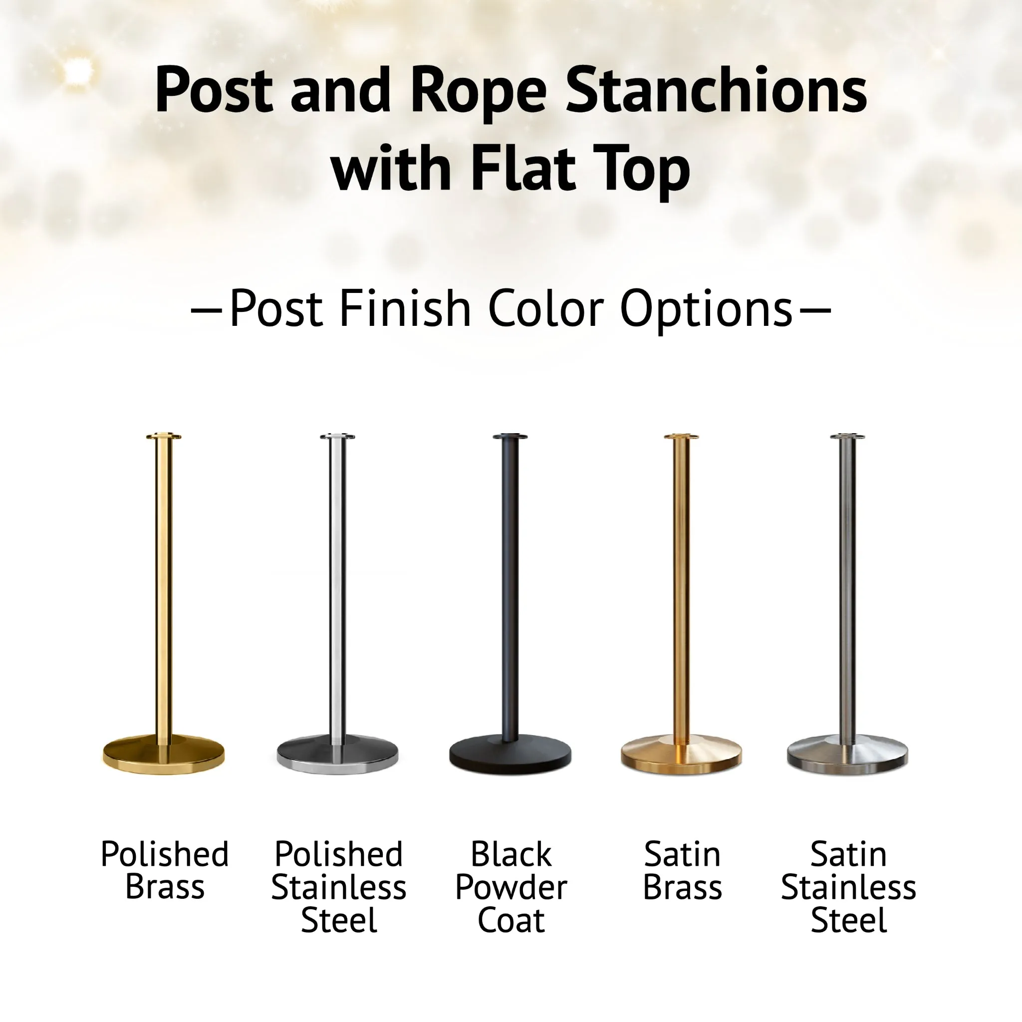 Flat Top Rope Stanchion with Sloped Base - Montour Line CLine