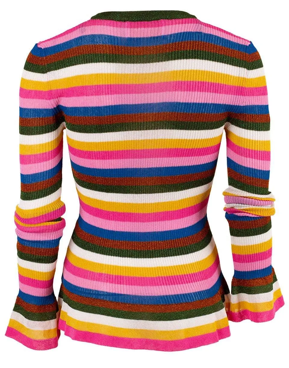 Flute Metallic Knit Top