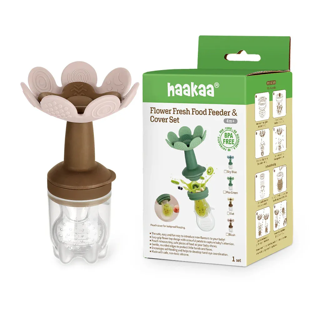 Haakaa Flower Fresh Food Feeder & Cover Set