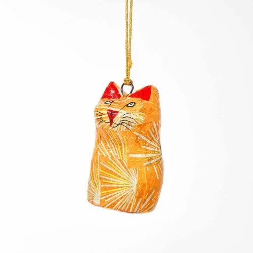 Handpainted Ornament Cat Figurine - Pack of 3