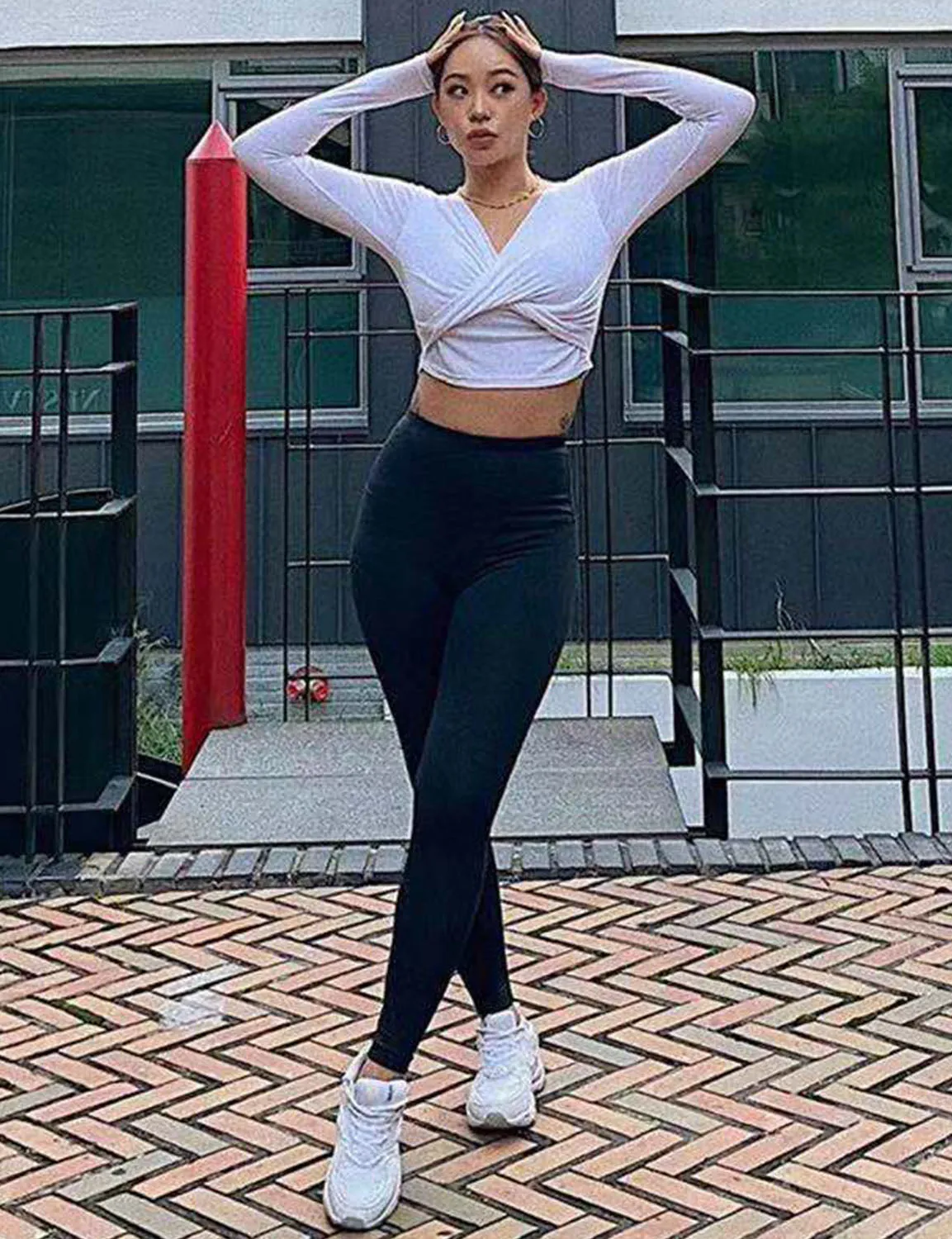 High Waist Running Pants darknavy ins_Running