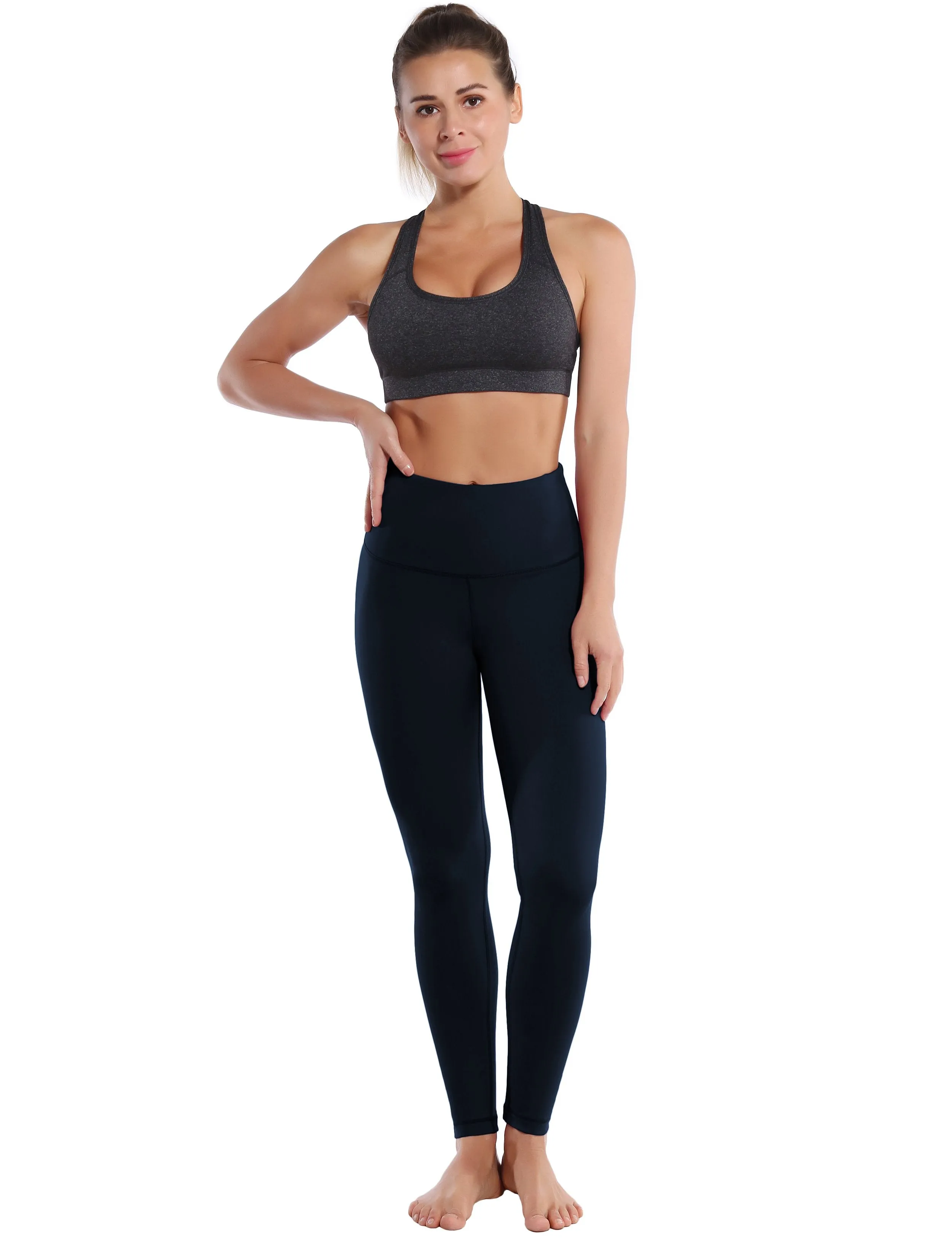 High Waist Running Pants darknavy ins_Running