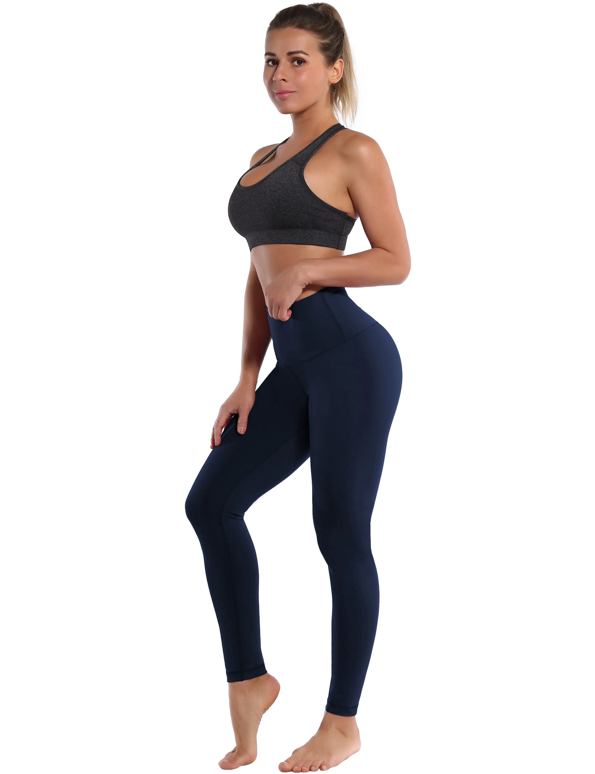 High Waist Running Pants darknavy ins_Running