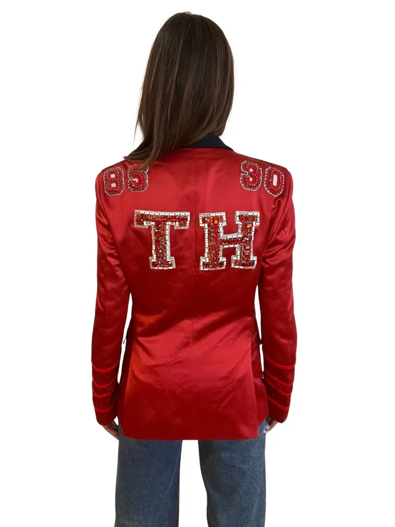 Hilfiger Collection Red Blazer w Embellished Detail. Size: M