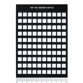 Horror Movie Poster - Top 100 Movies Scratch Off Poster - Scary Poster