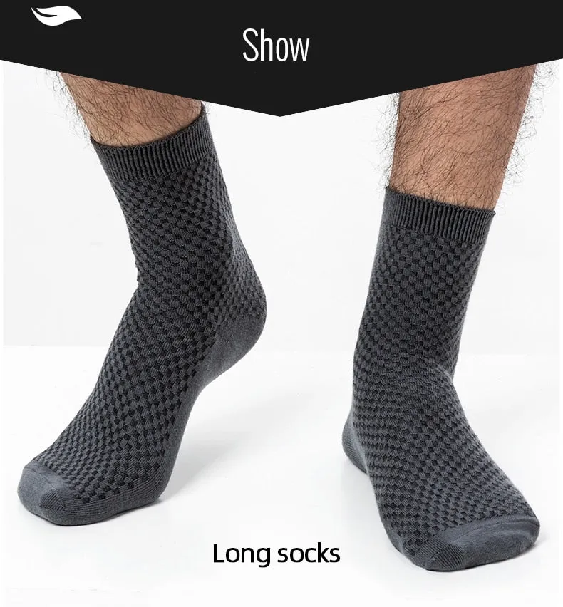 HSS Brand 10 Pairs/Lot Men Bamboo Fiber Socks Men Compression Summer Middle Socks Business Casual Mens Low Sock Big Size EU38-45