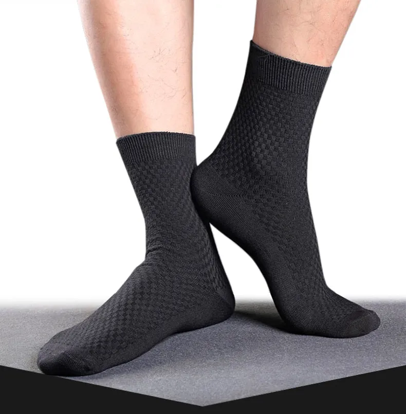 HSS Brand 10 Pairs/Lot Men Bamboo Fiber Socks Men Compression Summer Middle Socks Business Casual Mens Low Sock Big Size EU38-45