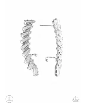I Think ICE Can White - Earring Crawlers - Paparazzi Accessories