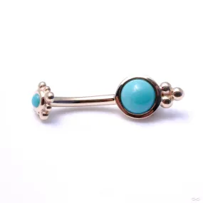 Icy Lily Navel Curve in Yellow Gold with Turquoise from BVLA
