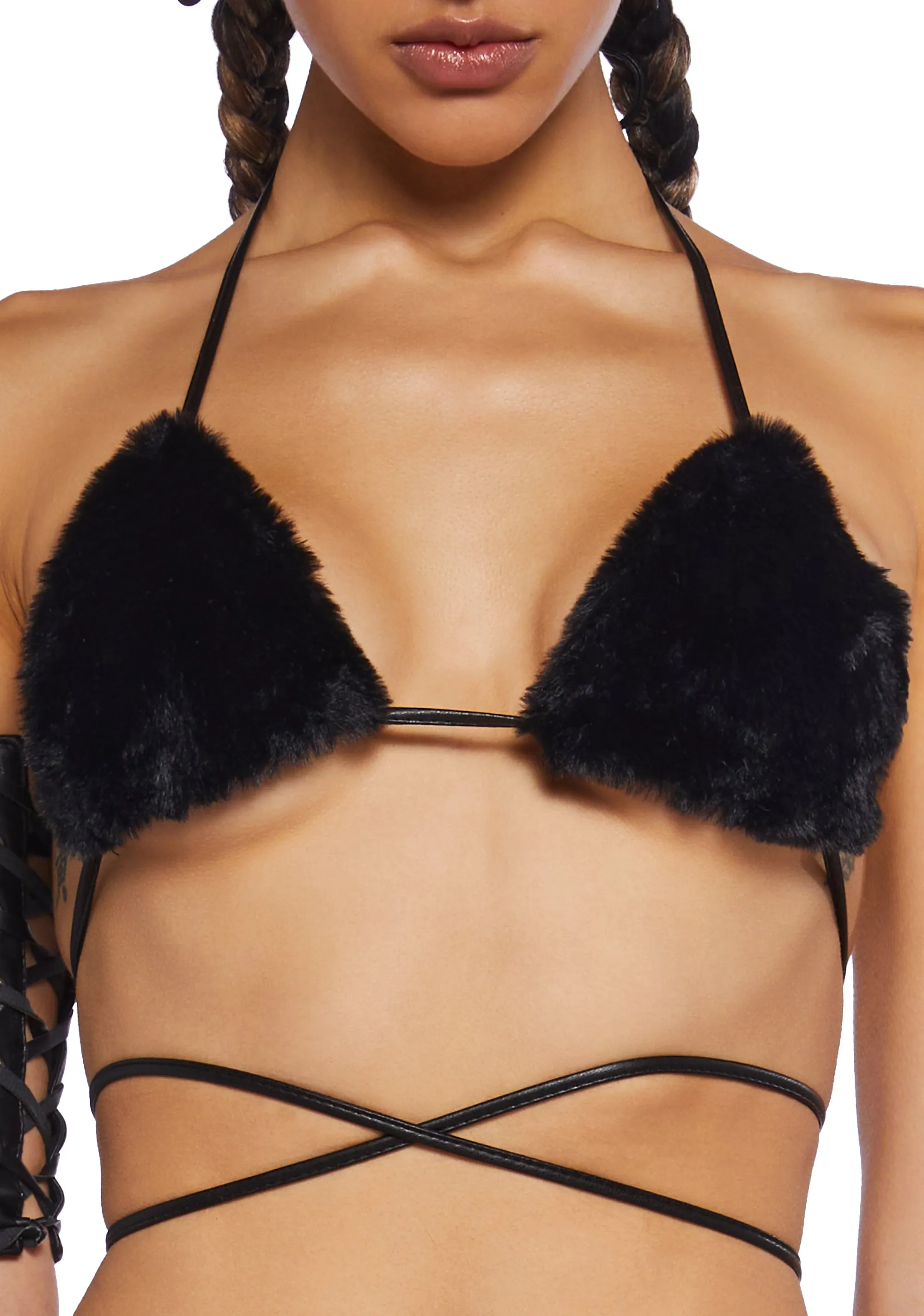Icy Revival Faux Fur Top - Black