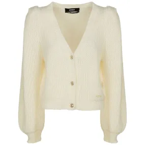 Imperfect Elegant V-Neck Cardigan with Golden Accents
