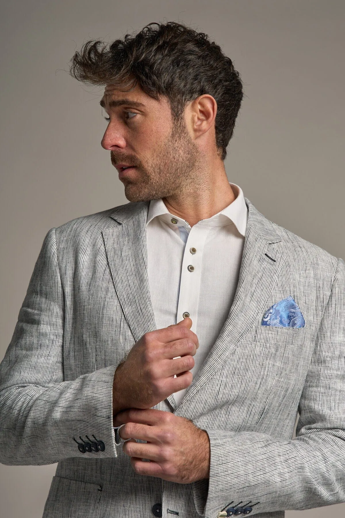 Jamie Half-Lined Linen Blazer