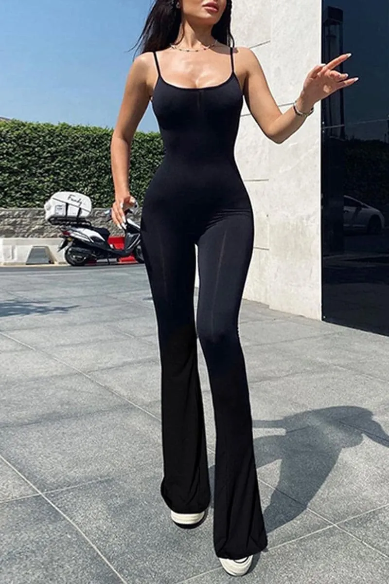 JB819 Spaghetti Strap Bodysuit Pants