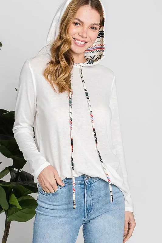 JENNA CONTRAST ELBOW PATCH HOODIE S-XL