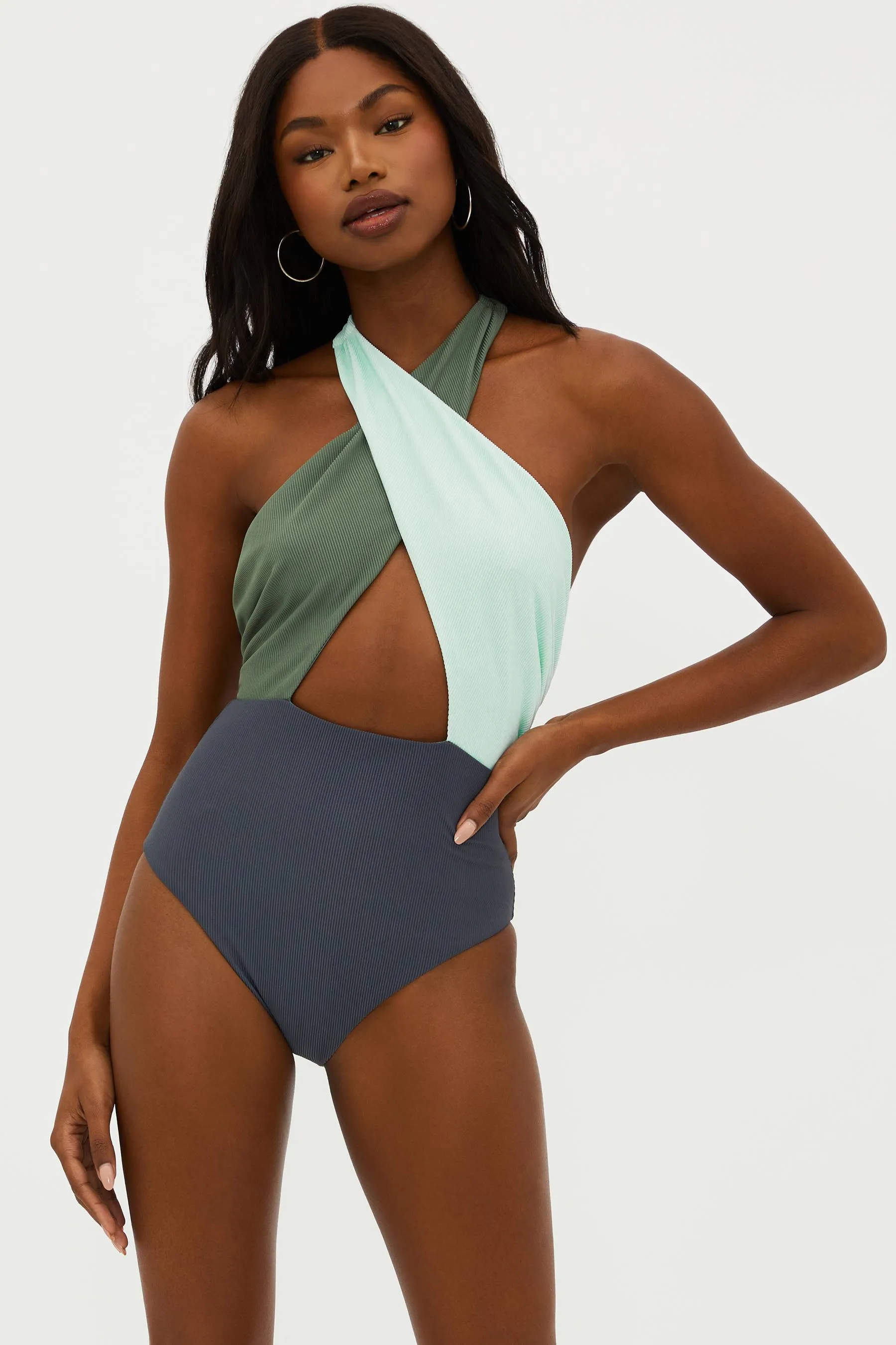 Jessica One Piece Palm Paradise Colorblock