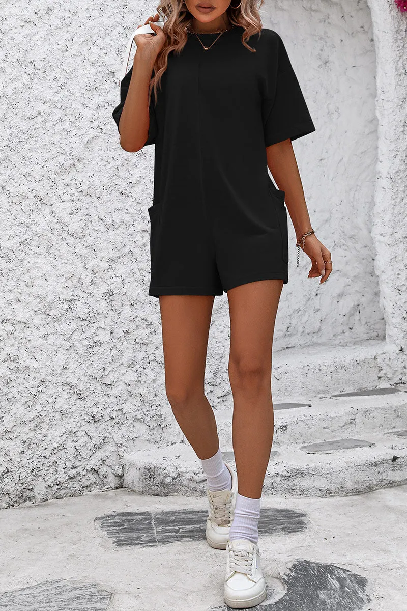 JNF4233 Two Side Pockets Rompers