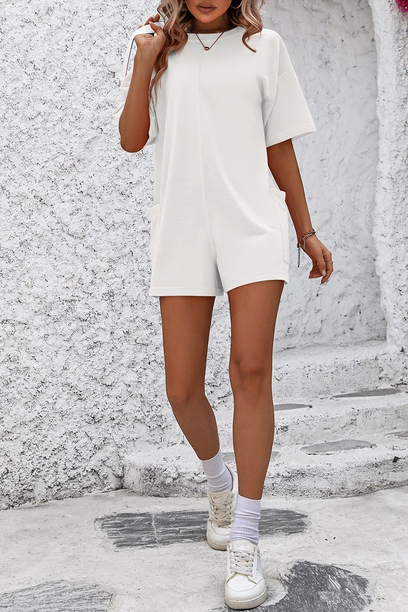 JNF4233 Two Side Pockets Rompers