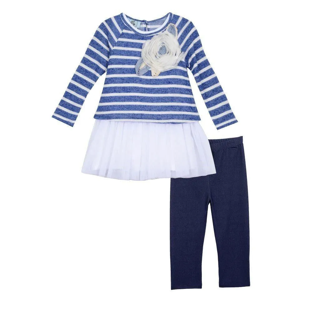 Jordyn Blue Stripe Legging Set