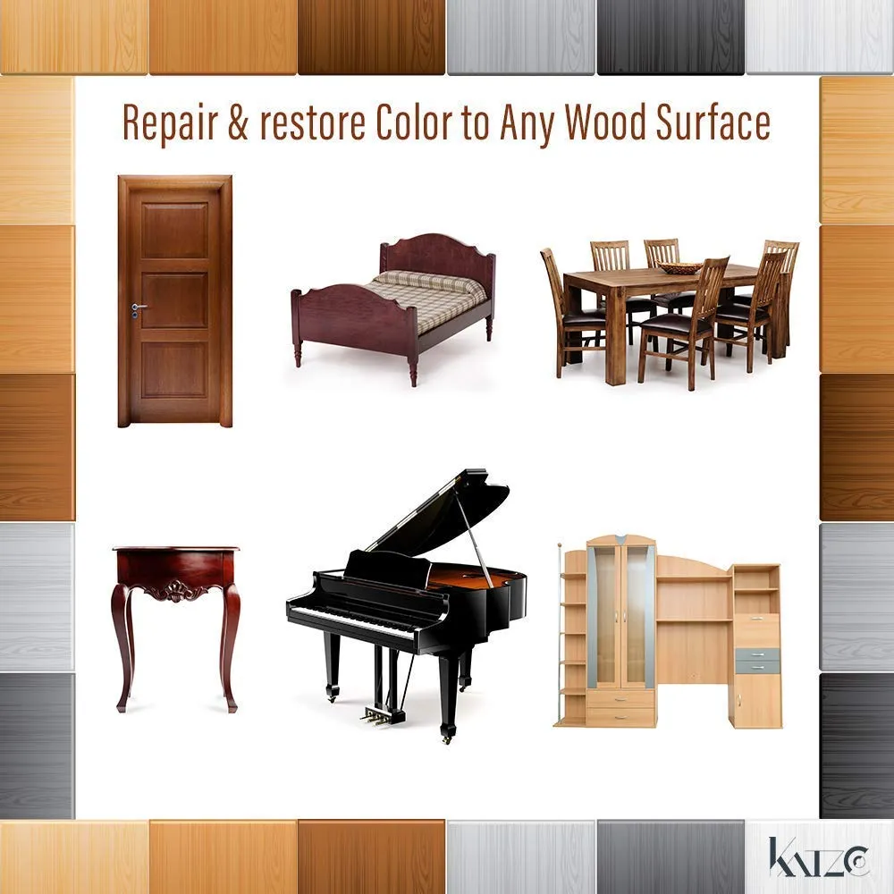 Katzco Furniture Repair Kit Wood Markers - Set Of 17 - Markers And Wax Sticks With