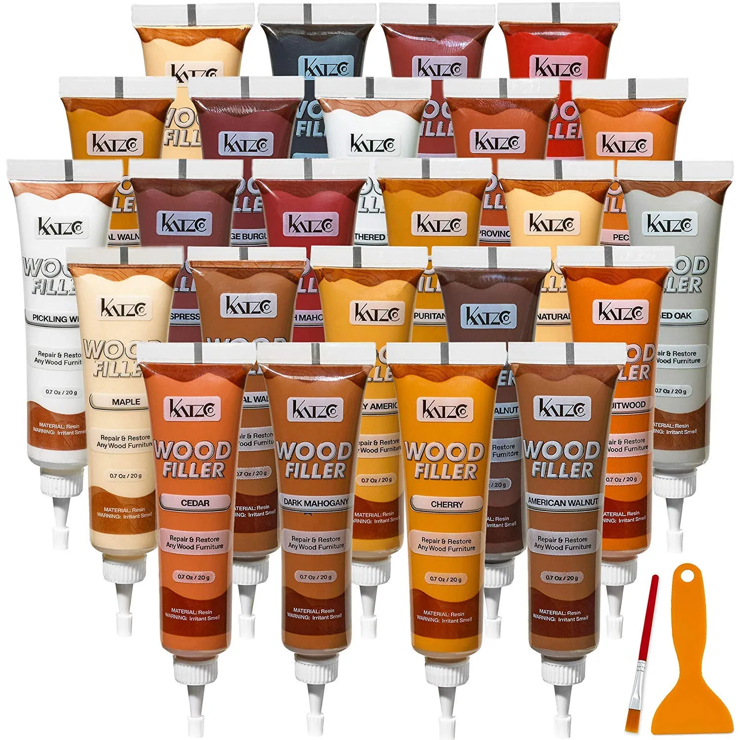 Katzco Furniture Repair Kit Wood Markers - Set Of 17 - Markers And Wax Sticks With