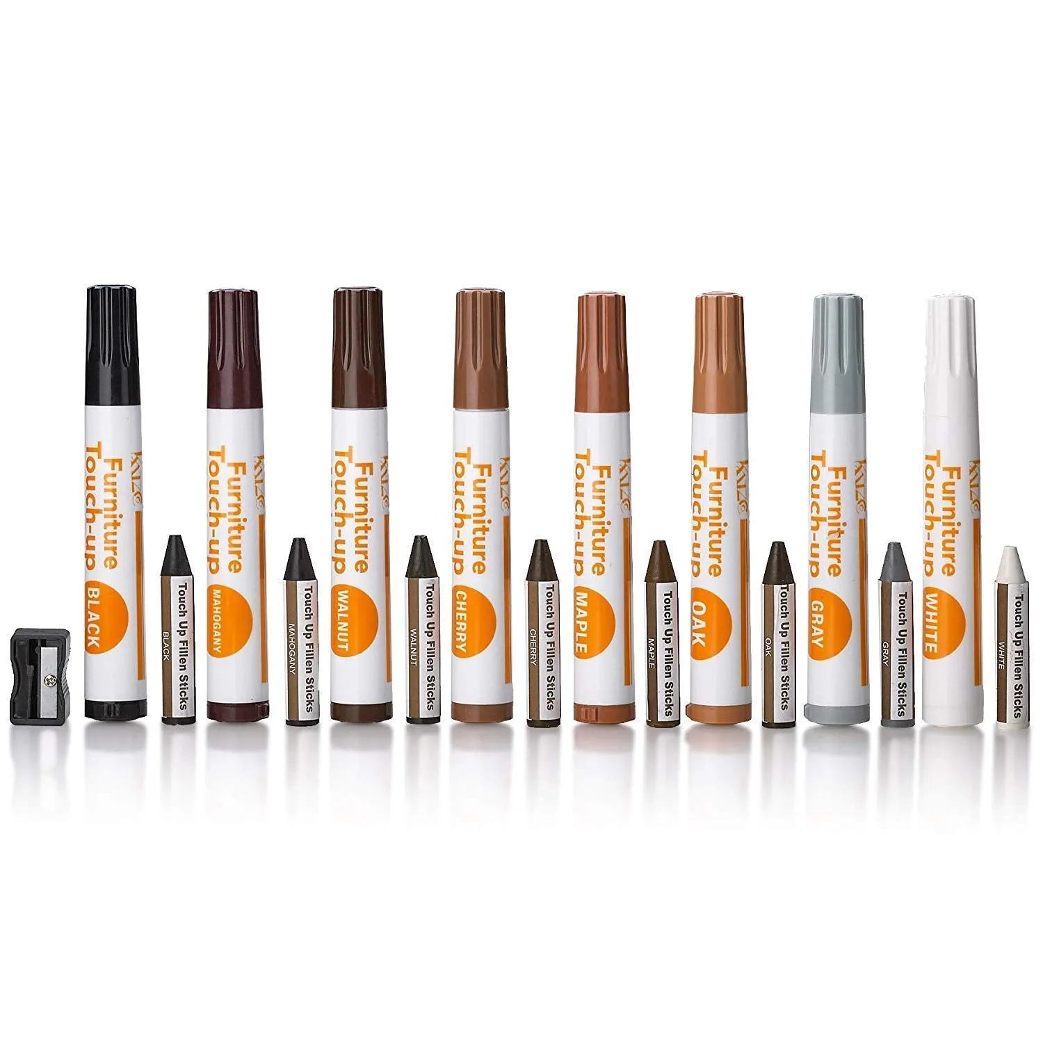 Katzco Furniture Repair Kit Wood Markers - Set Of 17 - Markers And Wax Sticks With
