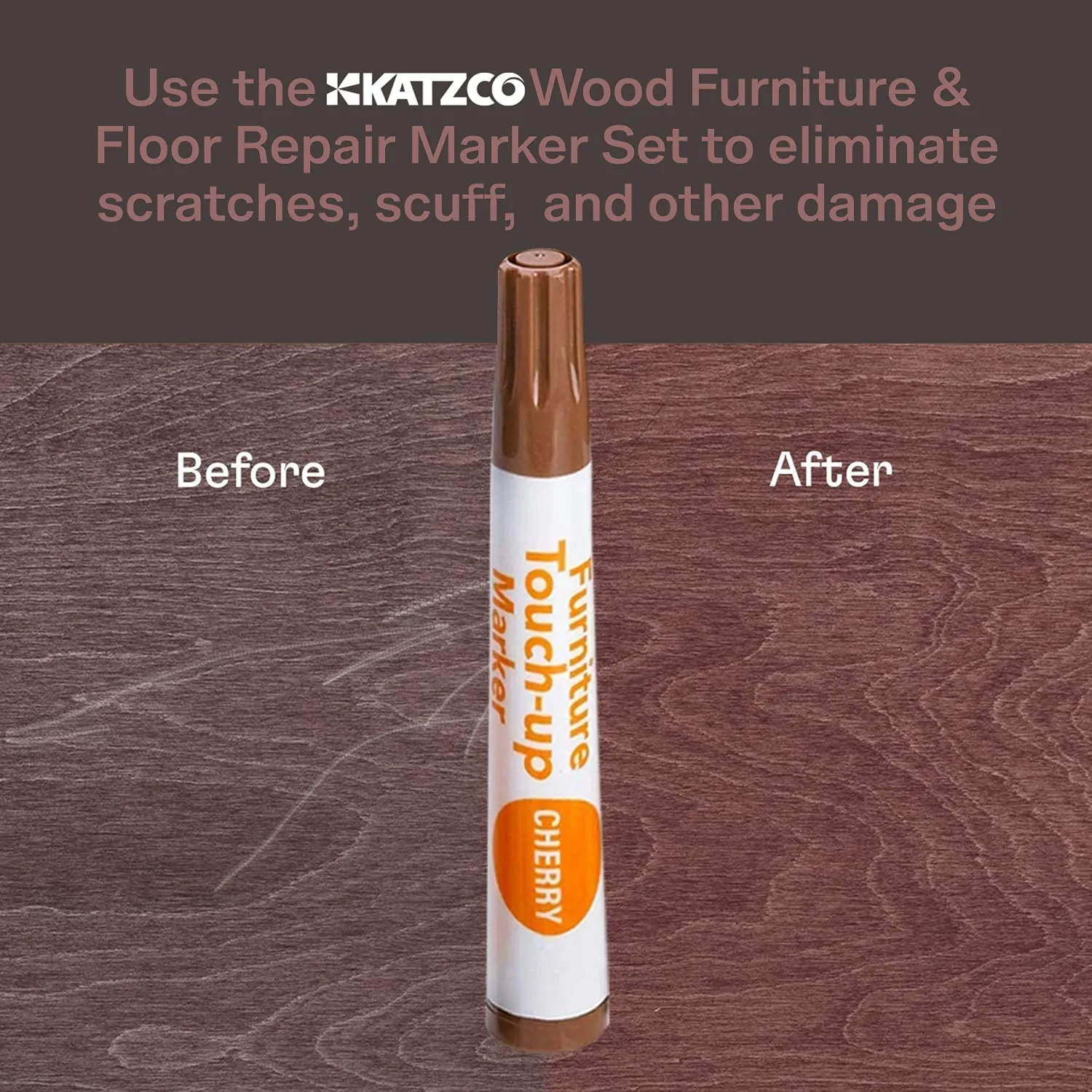 Katzco Total Furniture Repair Kit - Set Of 34 - Resin Repair Wood Filler, Brushes