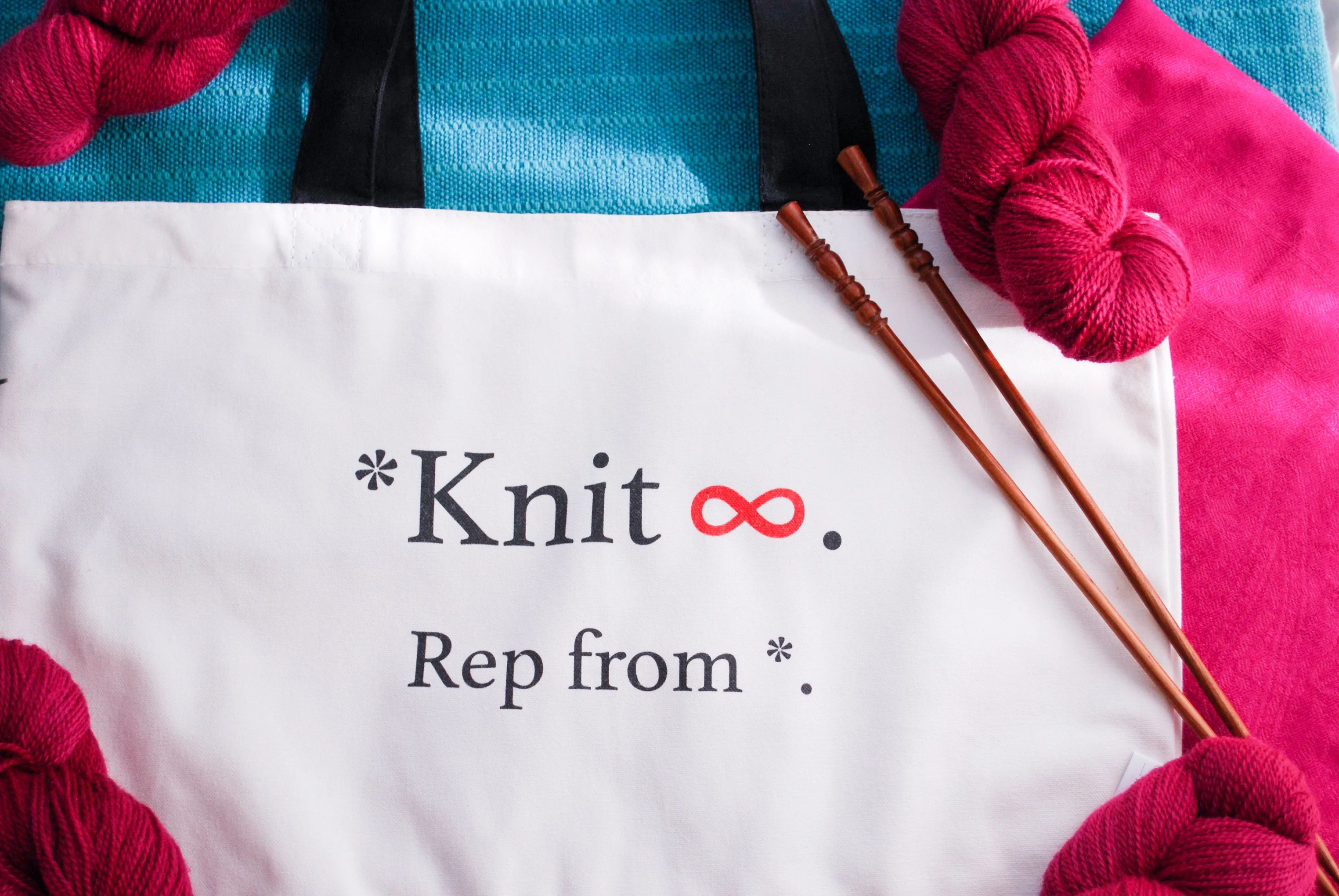 Knit Infinity Tote Bag for knitters