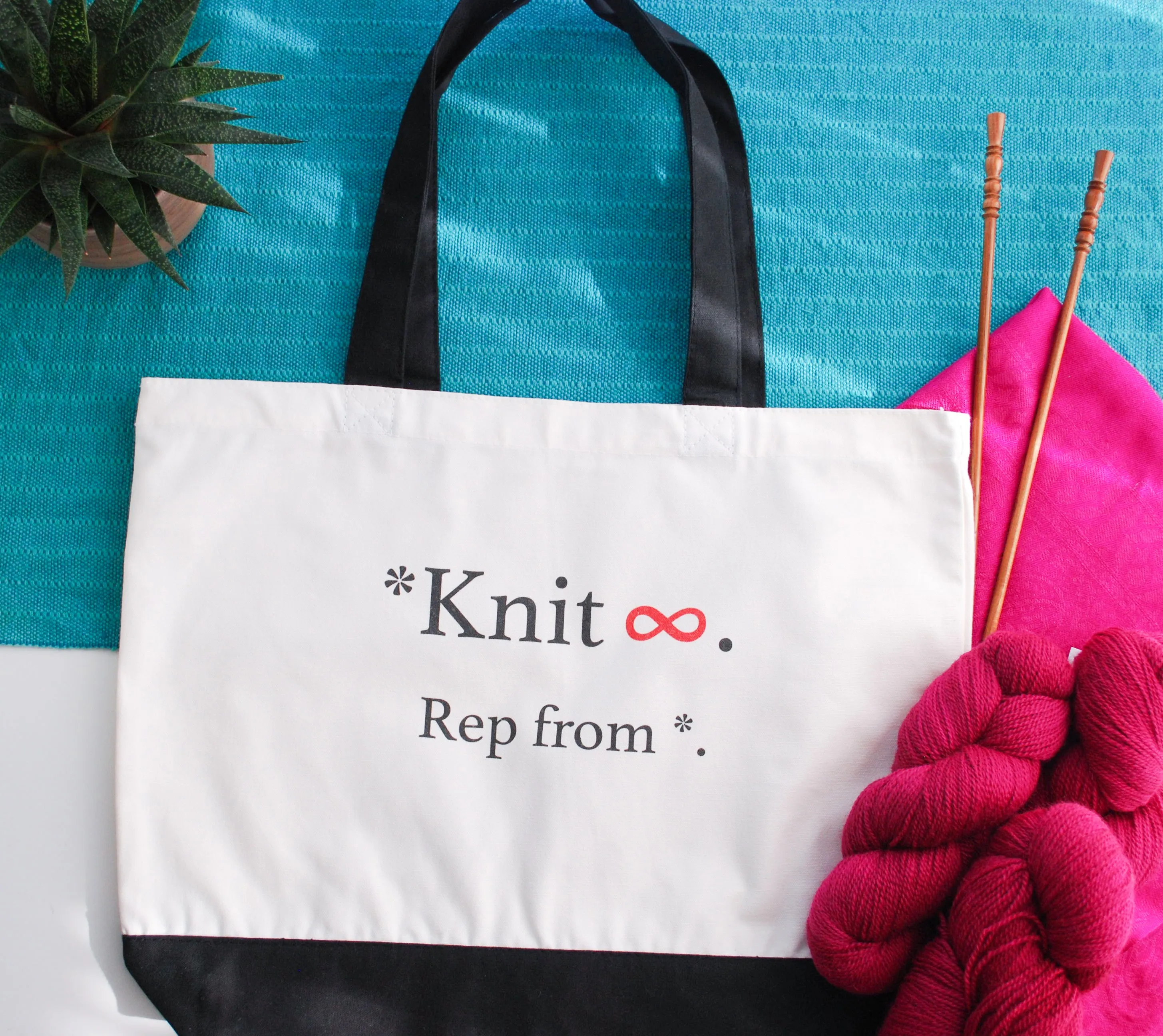 Knit Infinity Tote Bag for knitters