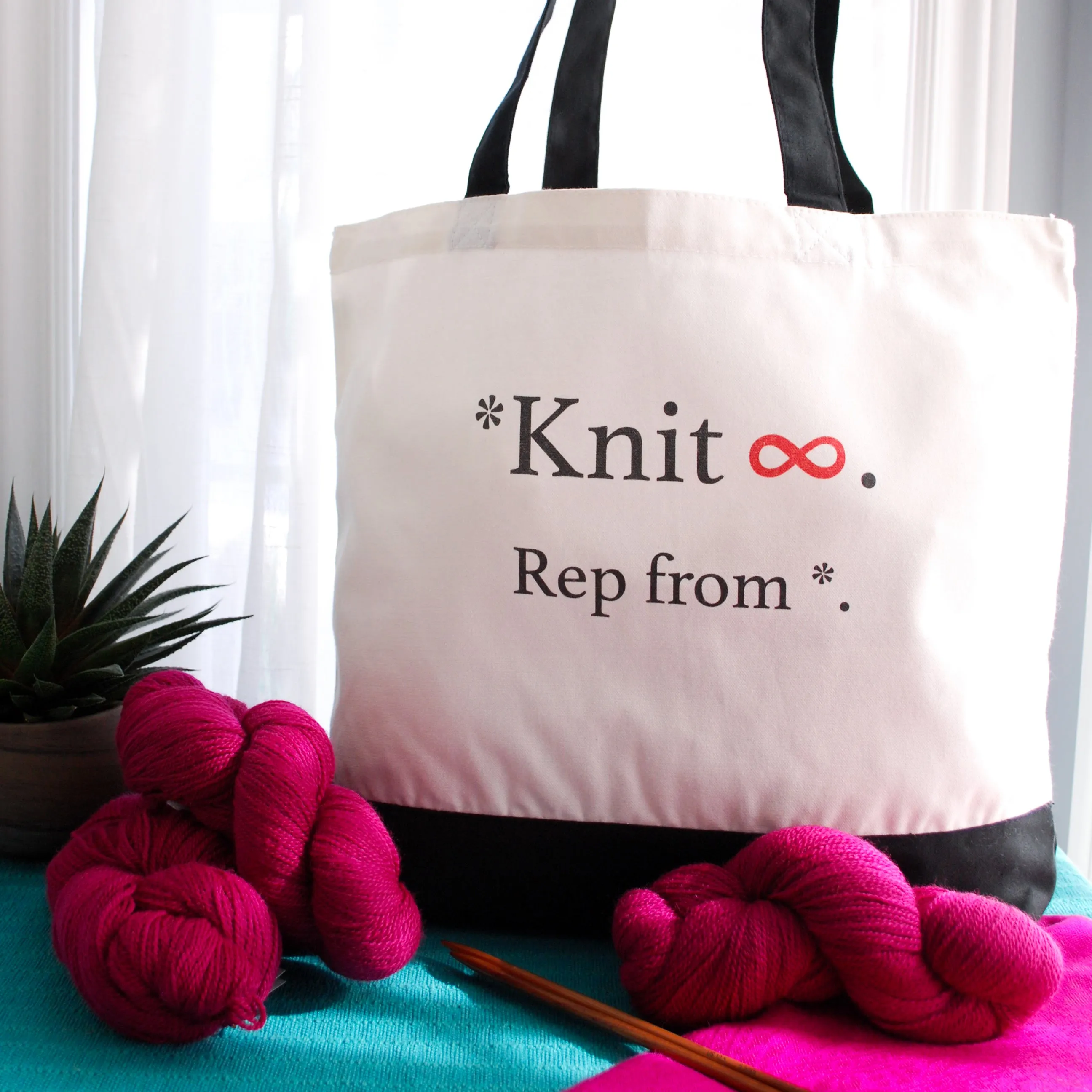 Knit Infinity Tote Bag for knitters