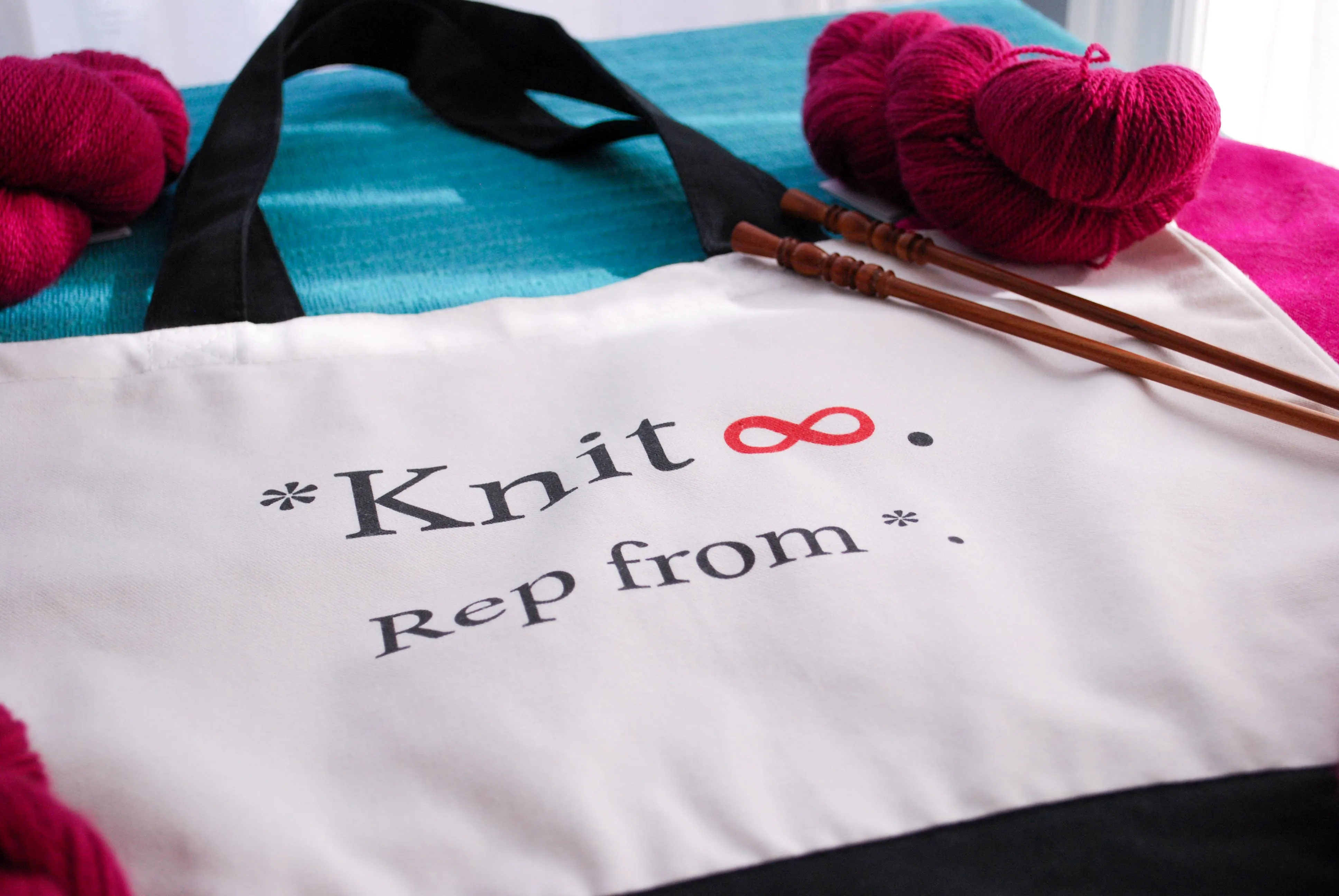 Knit Infinity Tote Bag for knitters