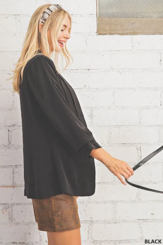 Kori America Open Ruched Blazer