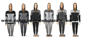 Ladies Casual Hoodie w/ Track Pants Set Wholesale