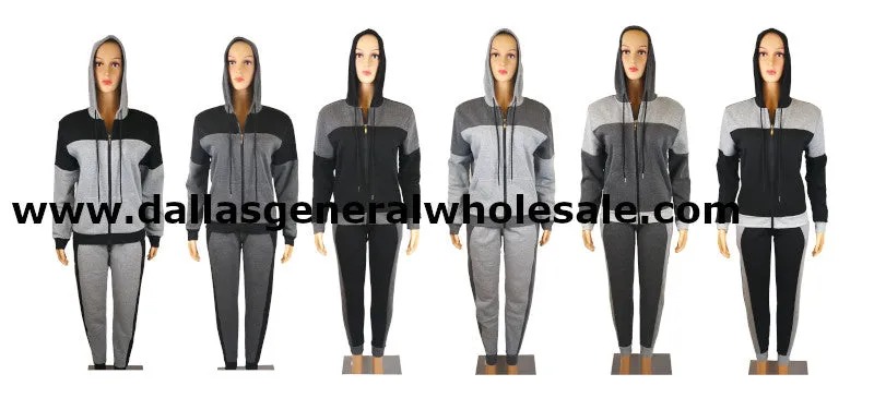 Ladies Casual Hoodie w/ Track Pants Set Wholesale