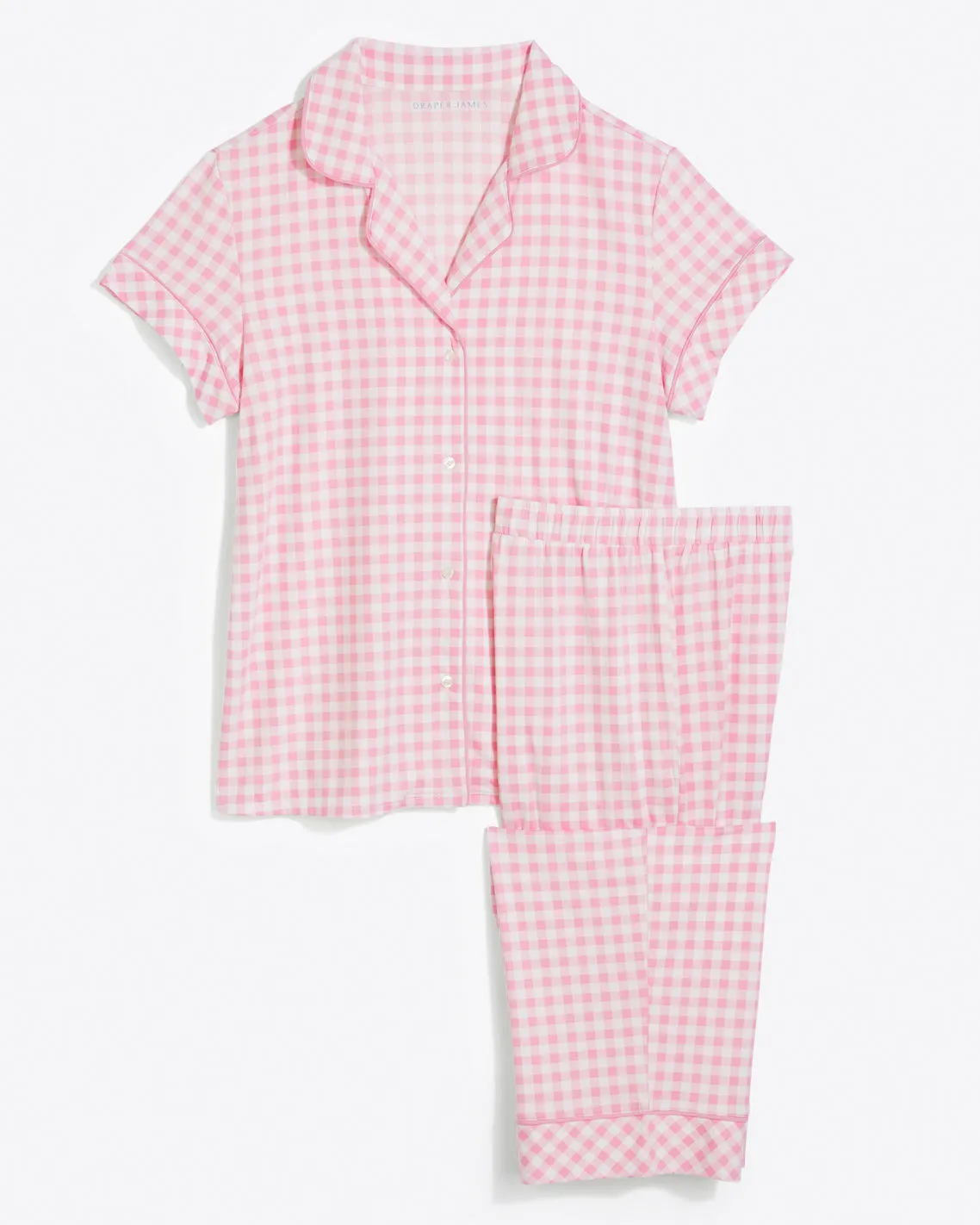Linda PJ Set in Light Pink Gingham