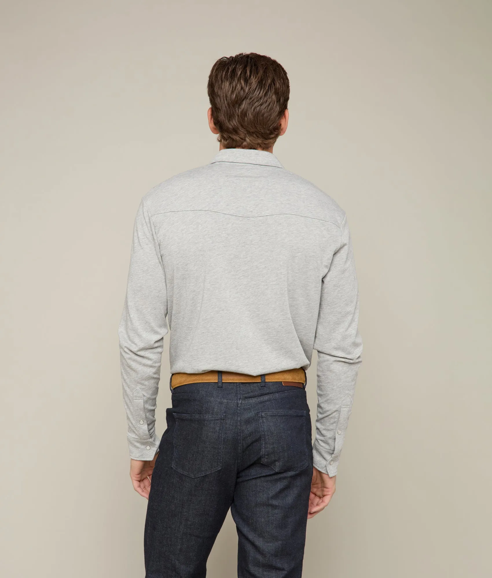 Long Sleeve Western Knit Top :: Heather Grey